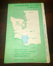 1979-1980 Sportsman’s Map St Helens West Washington Mt St Helens WFPA Vintage picture