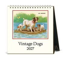 Cavallini & Co. 2027 Easel Desk Calendar Vintage Dogs picture