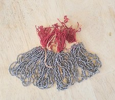 4 HANKS ANTIQUE VICTORIAN FRENCH CUT STEEL SEED BEADS picture