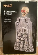 Spirit Halloween Tombstone Of Terror 2.5ft Animatronic Great Shape Works Perfect picture