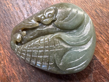 Old Hand Carved Antique Jade Motif Generational Blessing Estate picture