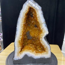 46.7lb Natural Citrine Geode Cathedral yellow quartz Crystal Cluster Specimen picture