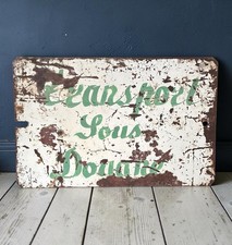 Vintage French Railway Sign 1930s Hand painted Metal Heavy Rare picture