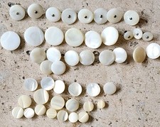 Beautiful Antique Vtg. Mother Of Pearl Sewing Button MOP Lot of 46 sets picture