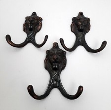 Set of 3 vintage Romanian lion metal hangers clothes display clothing hanger picture