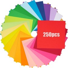 Koogel 250 Sheets Origami Paper Double Sided Color, 6 x 6 Inch/ 80gsm Multi  picture