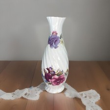 Vintage Fine Bone China Floral Bud Vase 5” Tall picture