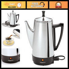 Stainless Steel 12-Cup Electric Coffee Percolator - Fast Brewing, Easy Clean picture