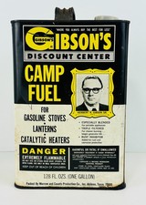 Vtg Gibson's discount center Advertising Camp fuel can empty collectible 1 gal picture
