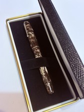 VINTAGE CONWAY STEWART MARBLED LILAC/BROWN FOUNTAIN PEN  14K Gold Nib 1A - Boxed picture