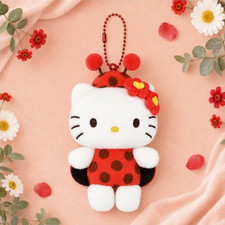 Sanrio Characters Plush Doll Ladybug costume Hello Kitty 8cm Key ring Bag charm picture