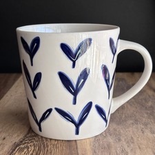 Vintage Starbucks Barista Mug - Blue White - New Leaf Buds - 2003 - RARE Pattern picture
