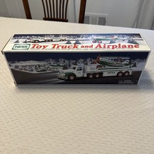Hess 2002 Toy Truck and Airplane w/ Original Box, White/Green/Red Gas & Oil picture