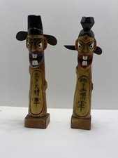 JANGSEUNG KOREAN TOTEM WOOD PAINTED Vtg HAND MADE 13