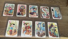 PINOCCHIO ROOKIE CARD 1ST EVER DISNEY CARDS 1940 CASTELL 9 CARD RED SET READ picture