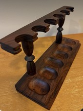 Vintage Genuine Walnut 6 Pipe Rack Stand | Decatur Era Excellent Condition picture