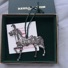 1989 Reed & Barton Carousel Horse Ornament Silverplate Paper Insert Holiday picture