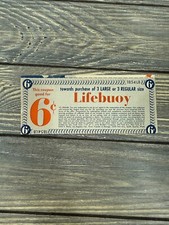 Vintage Lifebuoy Soap Advertising Coupon 6¢ Savings Toward Purchase Of 3 Large O picture