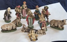 Vtg 1950's Made in Italy Multicolor Christmas Nativity Set Figurines Xmas Decor picture