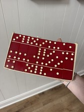 Vintage extra Thick Red Bakelite? Domino Complete Set (28) 10MM thick picture
