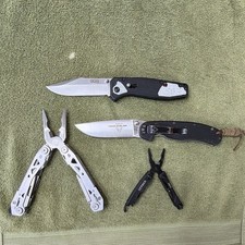 Lot of 4 knifes Gerber & SOG + 1 Mixed Folding Knife + Gerber Dime Suspension picture