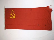 Vintage 1978 USSR Soviet Union CCCP Canvas Flag 50x24 Cold War Era Russia picture