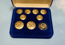 Ben Silver Wake Forest University Hockey Team 9 Buttons Set in Felt Box picture