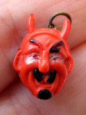 40's VINTAGE Celluloid Halloween DEVIL Charm Cracker Jack Toy Prize picture