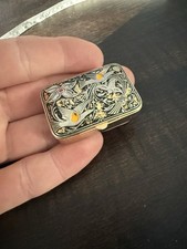 Vintage Toledo Damascene Pillbox / Trinket Box - Spain picture