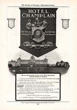 Historic 1904 Original HOTEL CHAMPLAIN Print Ad McKinley Summer White House N.Y. picture