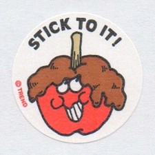 Vtg 1980s Trend Scratch And Sniff Matte Caramel Apple Stinky Stickers Single picture