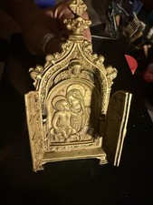 Ancient Religious Gilded Bronze Triptych picture