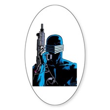 CafePress G.I. Joe Snake Eyes With Gun Sticker (Oval) (965433813) picture