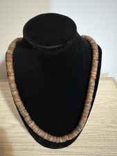 Vintage Tibet Nepal Ethnic Tribal Turquoise & Coral Inlay Beads Necklace picture