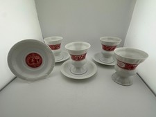 Heinrich Rüdesheimer Kaffee Asbach Uralt Pedestal Cups & Saucers Set of 4 picture