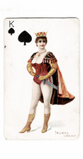 1890  N457 Type 3, Trumps Long Cut King of Spades, Moore & Calvi picture