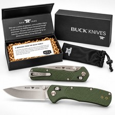 Brand New Buck 791 Ranger Pro 0791GRS1-B Folding Knife Green Handle USA Made picture