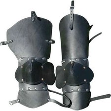 Leather knee armor leg & knee protection SCA LARP cosplay combat armor Costume picture