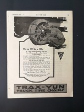 Vintage 1920 Trax-Yun Truck Tire Chains Full Page AD picture