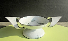 White Enamel Speckled  MCM Mid-Century Modern Candle Holder Brutalist picture