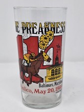 Preakness 114 Glass Cup 1989 Baltimore Maryland Racing Logo picture