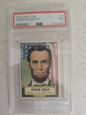 Vintage Abraham Abe Lincoln 1952 Look ‘ N See 4 PSA 7 NM Card picture