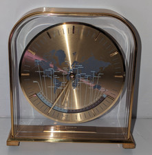 Vintage  Benchmark Quartz  WORLD Clock Brass Mantel Desk  Made in West Germany picture