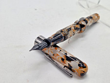 Conklin Mark Twain Crescent Filler Fountain Pen Orange Fine nib Gunmetal trims picture