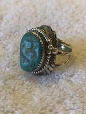 Vintage Justin Morris Navajo turquoise ring picture