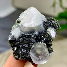 25G Natural coexistence of calcite and brass mineral specimens picture