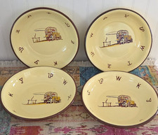 4 Vintage 1950's Monterrey Western Ware Chuckwagon Enamelware bowls 7