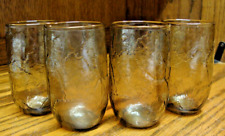 Set 4) Vtg Anchor Hocking Sherwood Smoke Brown Small Juice Glasses 3.75