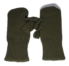 2 Pr VTG Mitten Insert Military Green Trigger Finger Wool & Nylon US Issued Sz M picture