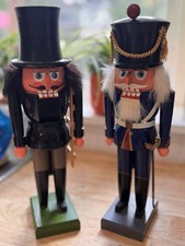 2 Vtg Expertic Erzgebirge DDR East German Nutcrackers Chimney Sweep Soldier picture